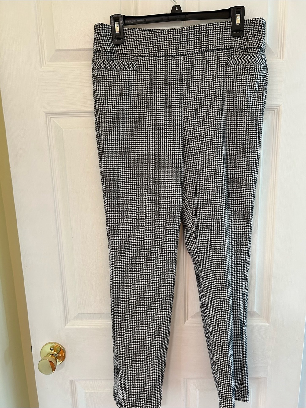 Kim Rogers Black and White Houndstooth Tailored Pants